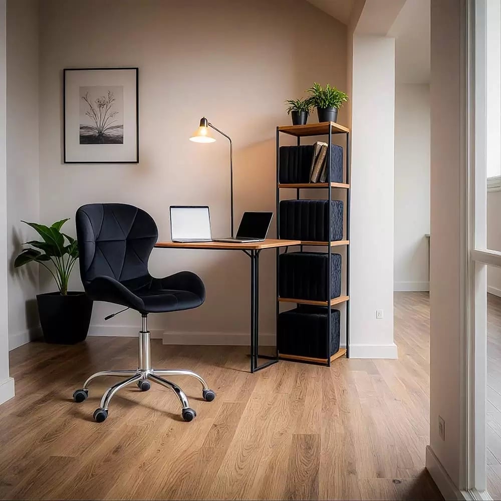 Scaun de birou din catifea Office 334 Negru
